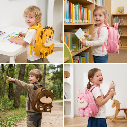 Kids Cartoon Animal Backpack – Lightweight Multi-Pocket School Bag