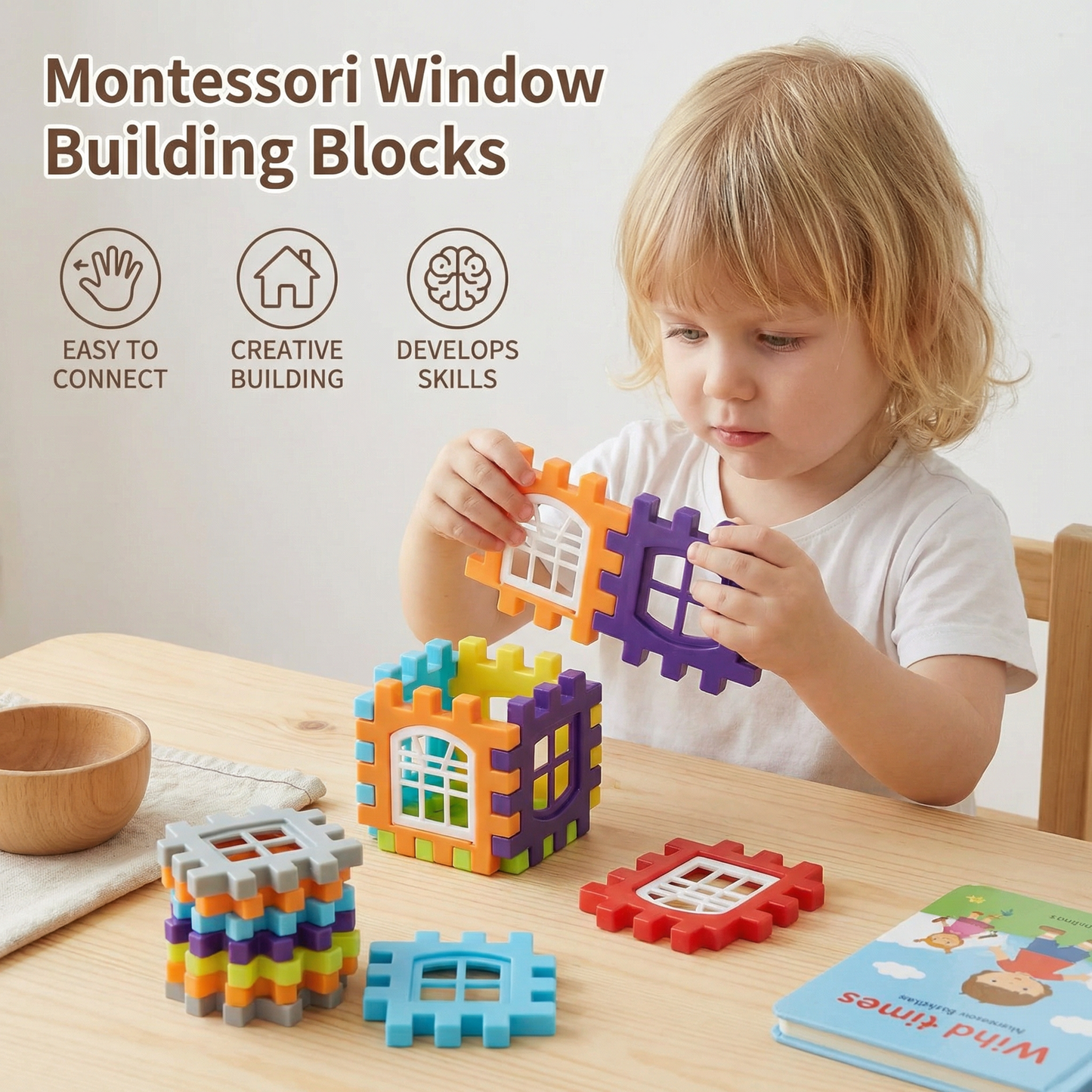 Montessori Window Building Blocks for Kids