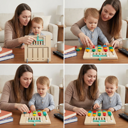 Wooden Four-Colour Logic Sorting Game – Montessori Learning & Thinking Toy for Kids
