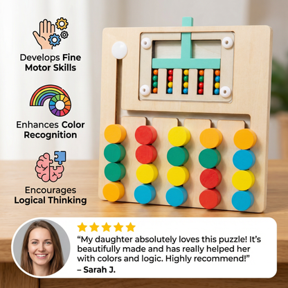 Wooden Four-Colour Logic Sorting Game – Montessori Learning & Thinking Toy for Kids